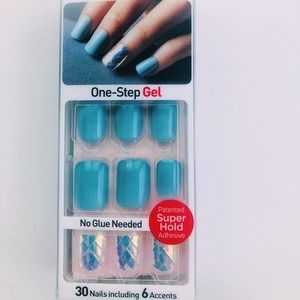 🦋press on blue and holographic nails🦋